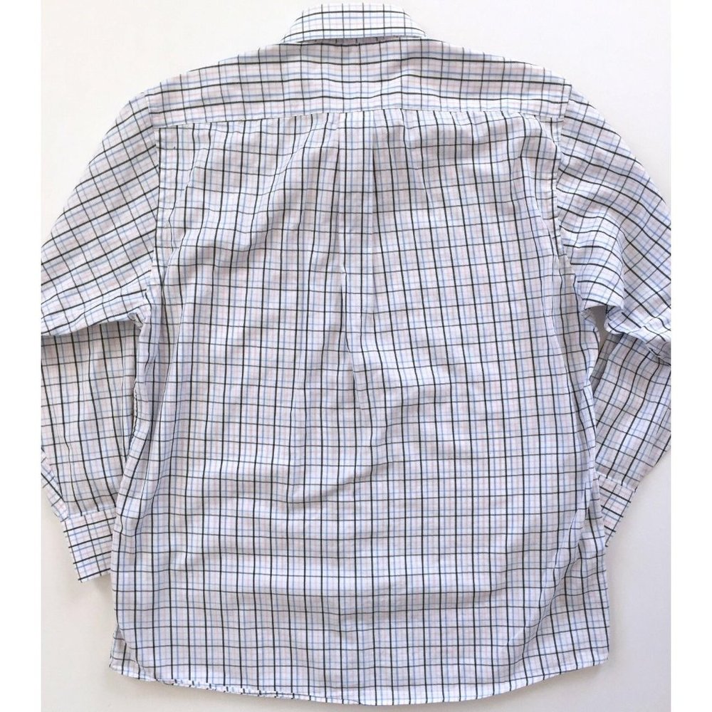 MICHAEL KORS Mens White Blue Pink Black Striped Button Dress Shirt Sz 16.5 32/33 - Picture 4 of 4